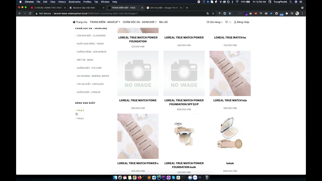 Đồ án - Website mỹ phẩm base - Làm thuê đồ án