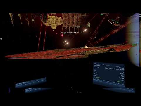 X4 Foundations Ships - Split Carrier - Raptor - Firing most of its  upper deck turrets guns