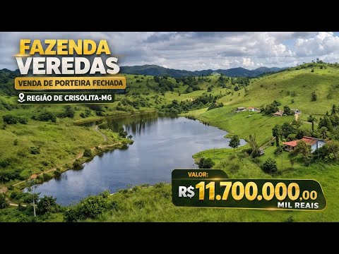 🌾🌿FAZENDA À VENDA EM CRISÓLITA-MG 🌿 PORTEIRA FECHADA | R$ 11,7 MILHÕES