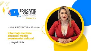 Informaţii esenţiale din mass-media: evenimentul cultural