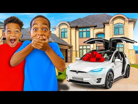 SURPRISING DJ & KYRIE WITH A NEW HOUSE & 2022 MODEL X TELSA!