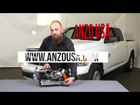 AnzoUSA 2009-2018 Dodge Ram 1500 / 2010-2018 Dodge Ram 2500/3500 Projector headlight (OE STYLE LOOK)