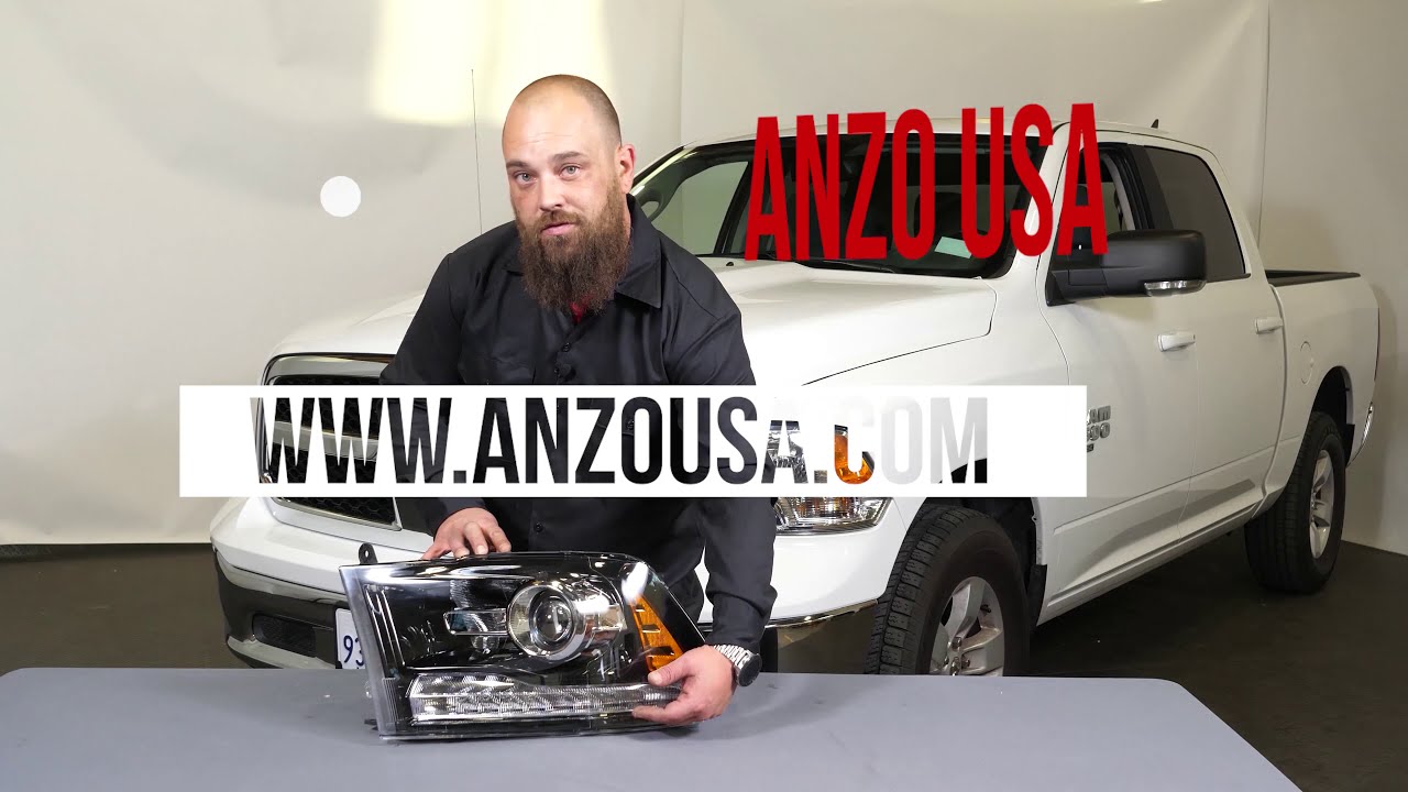 AnzoUSA 2009-2018 Dodge Ram 1500 / 2010-2018 Dodge Ram 2500/3500 Projector headlight (OE STYLE LOOK)