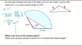 Area between sector and triangle