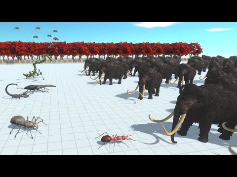 100 Woolly Mammoth vs ALL TEAMS Animal Revolt Battle Simulator