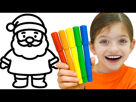 Adel is Coloring Christmas Characters | Best Learning Video for Toddlers!