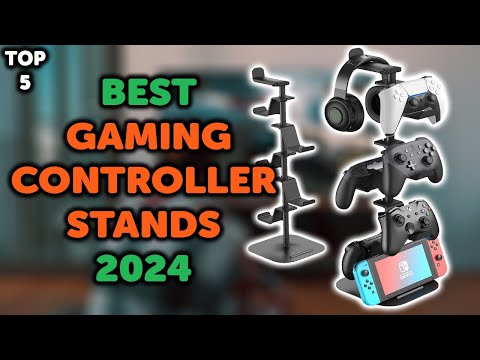 Karanava Controller Holder 4 Tier,Headphone Stand - Adjustable Headset Holder for Xbox PS5 PS4 Switch Pro - Gaming Accessories Storage for Gamer,Desk/Floor(Black) video review thumbnail