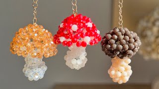 DIY Beaded Mushroom Keychain Tutorial 🍄 | Easy Step by Step