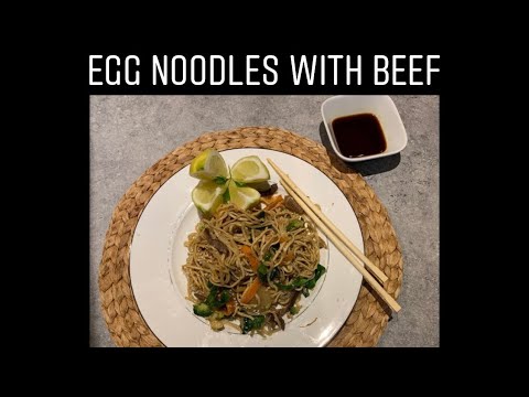Stir Fry Noodles with Beef. Жареная лапша с говядиной. Gowurlan Ash bilen et.