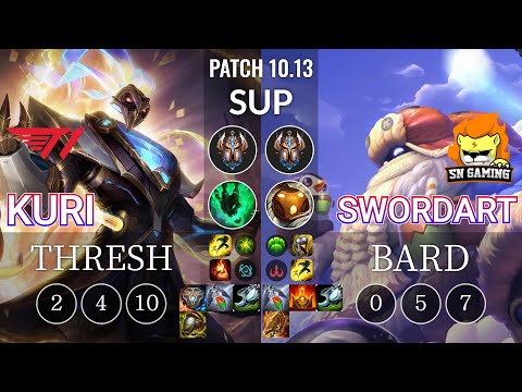 T1 Kuri Thresh vs SN SwordArt Bard Sup - KR Patch 10.13