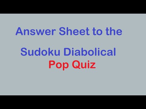 Sudoku Primer 214 - Answer Sheet to the Pop Quiz