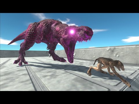 Escape from CRAZY PINK T-REX - Animal Revolt Battle Simulator