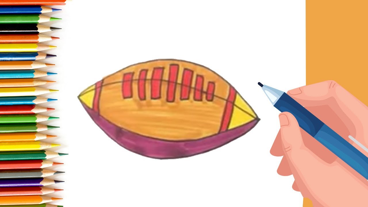 How to Draw easy American Football🏉 step by step for Kids| Drawing Tutorials for Kids!