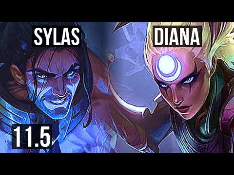 SYLAS vs DIANA (MID) | 14/1/8, Legendary, 800+ games, 800K mastery | NA Diamond | v11.5