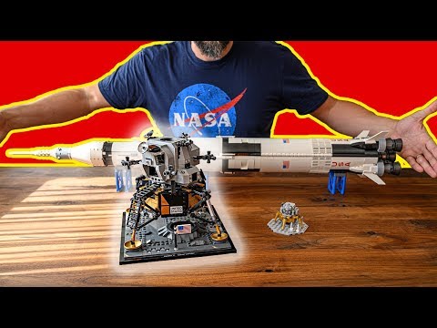 LEGO Saturn V AND Apollo Lunar Lander - Build Timelapse and Review - 21309 & 10266