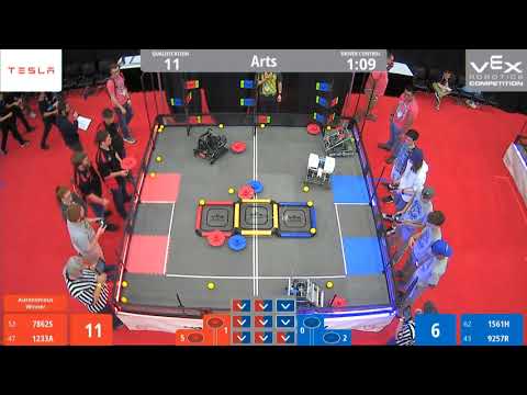 2019 VEX Worlds Arts Q11, 7862s, 1233A vs 1561H, 9257R