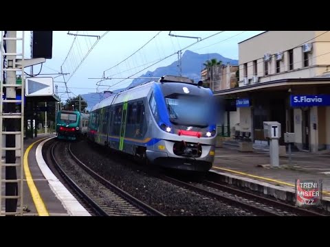 TreniMisterJazz. CURVONE STROMBAZZATE E SALUTI treni regionali S.Flavia-Altavilla Milicia.
