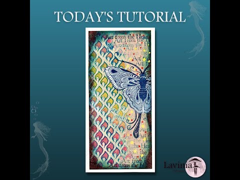 Indra on a Stencilled Background - A Lavinia Stamps Tutorial