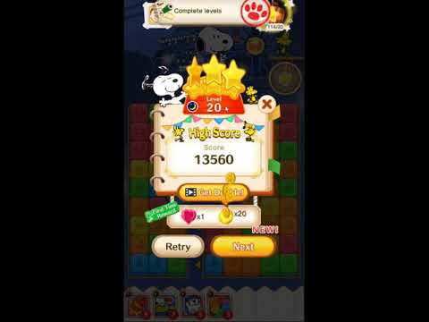 Snoopy Puzzle Journey Night Mode Level 20 - NO BOOSTERS 🐶🧩🧳 | SKILLGAMING ✔️