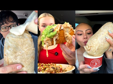 TIKTOK Chipotle Mukbang Compilation | Burrito Bowls, Burritos & More!