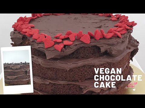 Vegan Chocolate Cake, Easy Cake, Quick Cake Recipe, No Milk No Butter No Egg Cake, 2-Step Cake