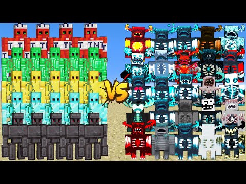 GOLEM ARMY VS ALL WARDEN – DEATHRUN CHALLENGE | EPIC BATTLE MINECRAFT