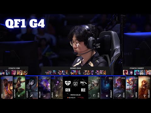 GEN vs HLE - Game 4 | Quarter Final LoL Worlds 2025 | Hanwha Life vs Gen.G G4 full