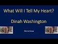 Dinah Washington   What Will I Tell My Heart  karaoke
