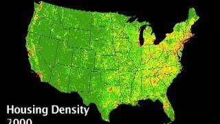 preview picture of video 'Housing Density in the Lower 48 United States, 1970-2030'