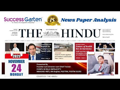 Newspaper Analysis - The Hindu Daily, Chintu M Raju!