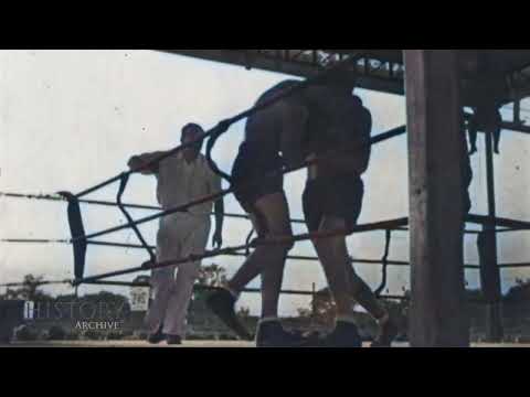 Max Schmeling beats Walter Neusel - RARE CLIP Color - Hamburg, Germany 1934