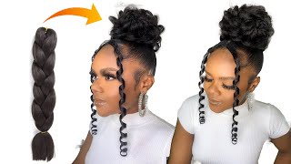 😱HOW TO : QUICK AND EASY HAIRSTYLE USING EXPRESSION BRAID EXTENSION : Protective Style