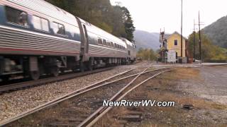 preview picture of video 'Amtrak The Cardinal at Thurmond, WV'