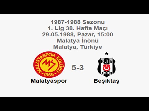 Malatyaspor 5-3 Beşiktaş 29.05.1988 - 1987-1988 Turkish 1st League Matchday 38