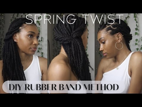 Easy Spring Twist Using Rubber band Method for Natural...