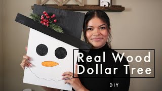 DOLLAR TREE DIY // REAL WOOD SNOWMAN //#christmasdiy #dollartreediy#christmasdecor