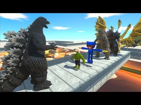 HEISEI GODZILLA vs GHIDORAH LAVA DEATH RUN - Animal Revolt Battle Simulator