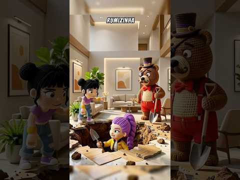 Rumizinha e Mister Caótico cavam buraco no chão 😅 #kpopdemonhunters #humor