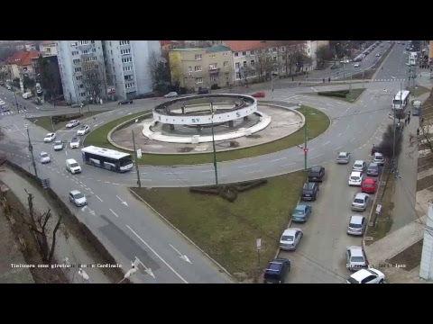 Timisoara, sens giratoriu Puncte Cardinale. Imagini live oferite de Soft Class si Netcam.ro