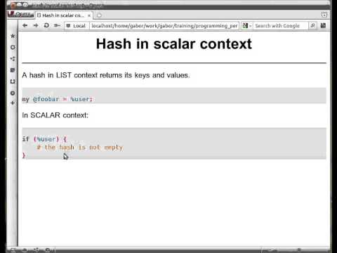Beginner Perl Maven tutorial: 7.4 - hash in scalar context