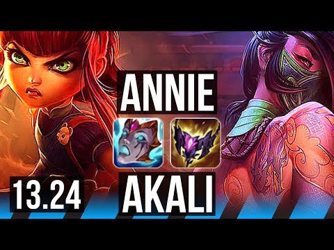ANNIE vs AKALI (MID) | 7/2/10, 600+ games | KR Master | 13.24