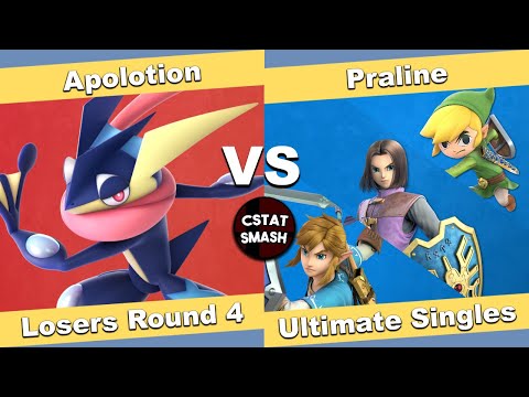 No Caps 29 Losers Round 4 - Apolotion (Greninja) vs Praline (Link, Hero, Toon Link) - SSBU