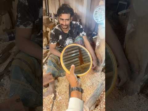 Amazing mirror made of wood.!😱#viral #shorts #ytshorts