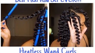 Natural Hair Flexi Rod Set l Heatless Wand Curls