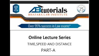 Quantitative Aptitude Lecture - TIME,SPEED AND DISTANCE