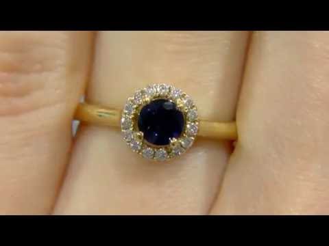 0.70ct Round Cut Sapphire and Diamond Ring GR017