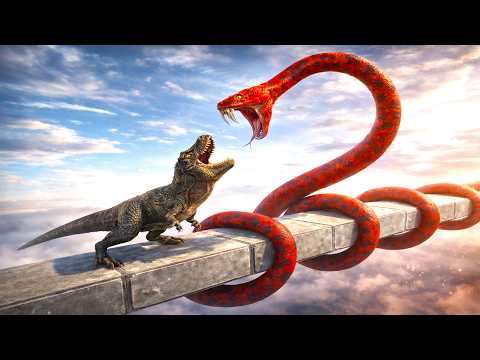 Sky Bridge TREX vs EVERY UNIT (with HP) - Animal Revolt Battle Simulator