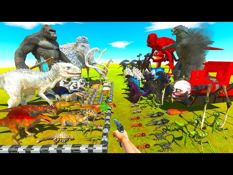 Kaiju Battle | Kong & Carnivore Dinosaurs VS Giant Invertebrates - Animal Revolt Battle Simulator