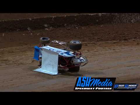 Lightning Sprints: Darren Baldwin Falls Over - Archerfield Speedway
