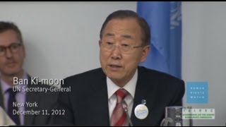 UN: Ban Ki-Moon Condemns Homophobia
